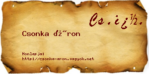 Csonka Áron névjegykártya