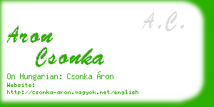 aron csonka business card